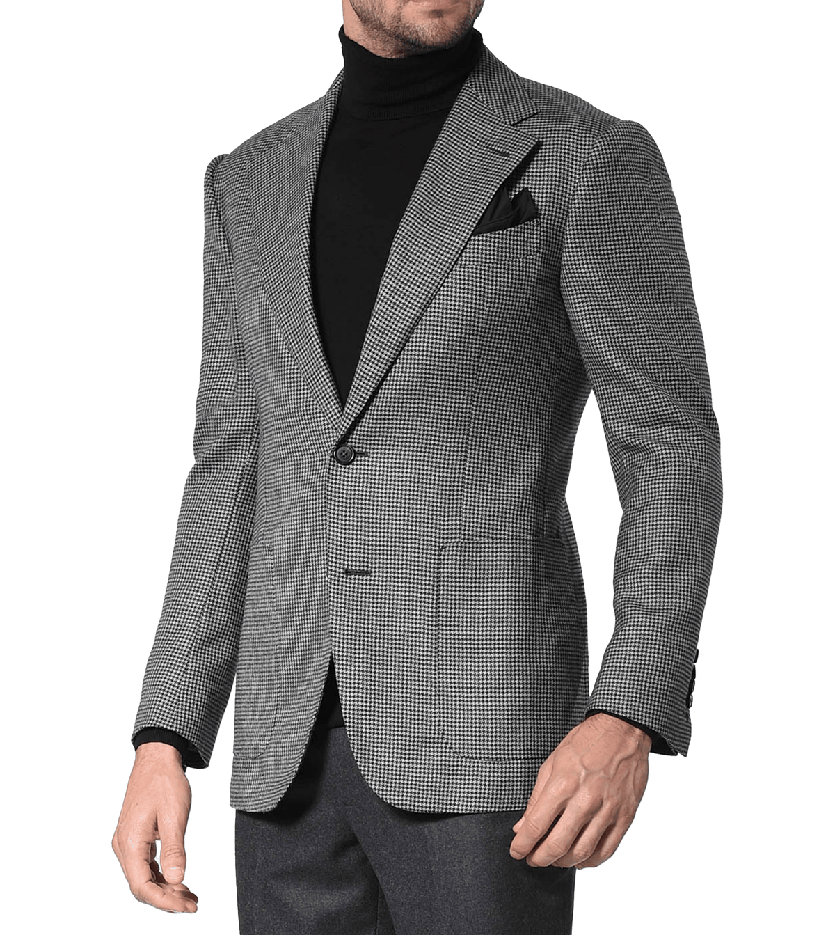 Grey Houndstooth Signature Bespoke Sport Coat - custom suits nyc bespoke tailor midtown, noho