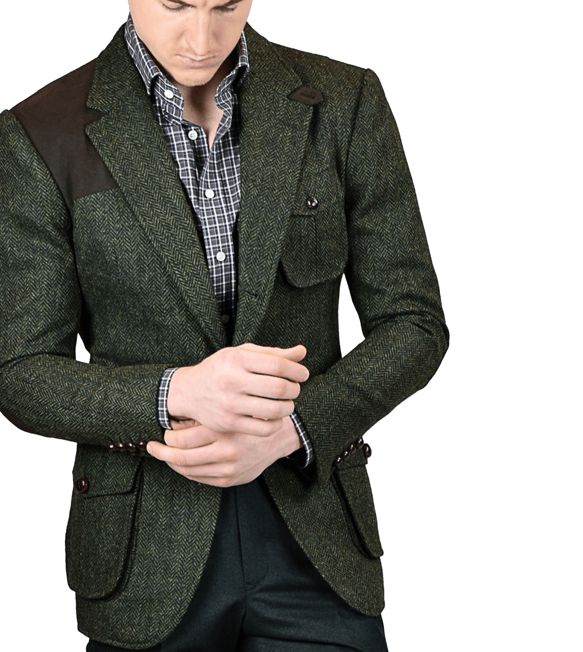 Dark Olive Herringbone Bespoke Sport Coat - custom suits nyc bespoke tailor midtown, noho
