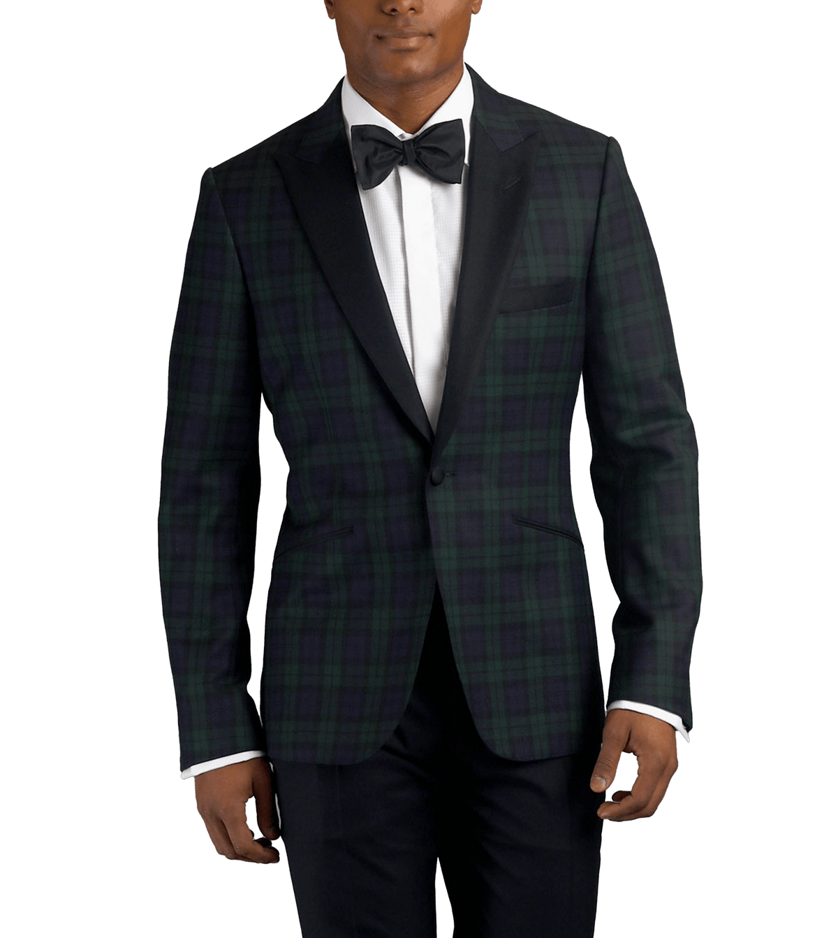 Black Watch tartan one-button wool made-to-measure dinner jacket - custom suits nyc bespoke tailor midtown, noho