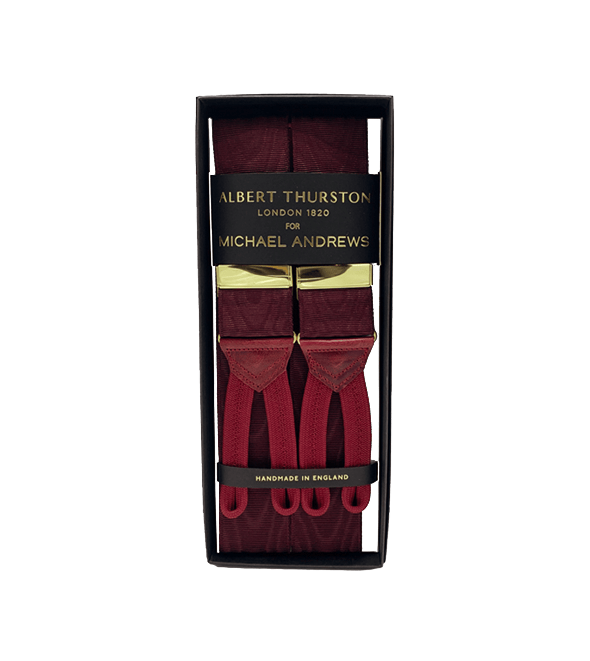 Albert Thurston Wine Moire Suspenders - custom suits nyc bespoke tailor midtown, noho