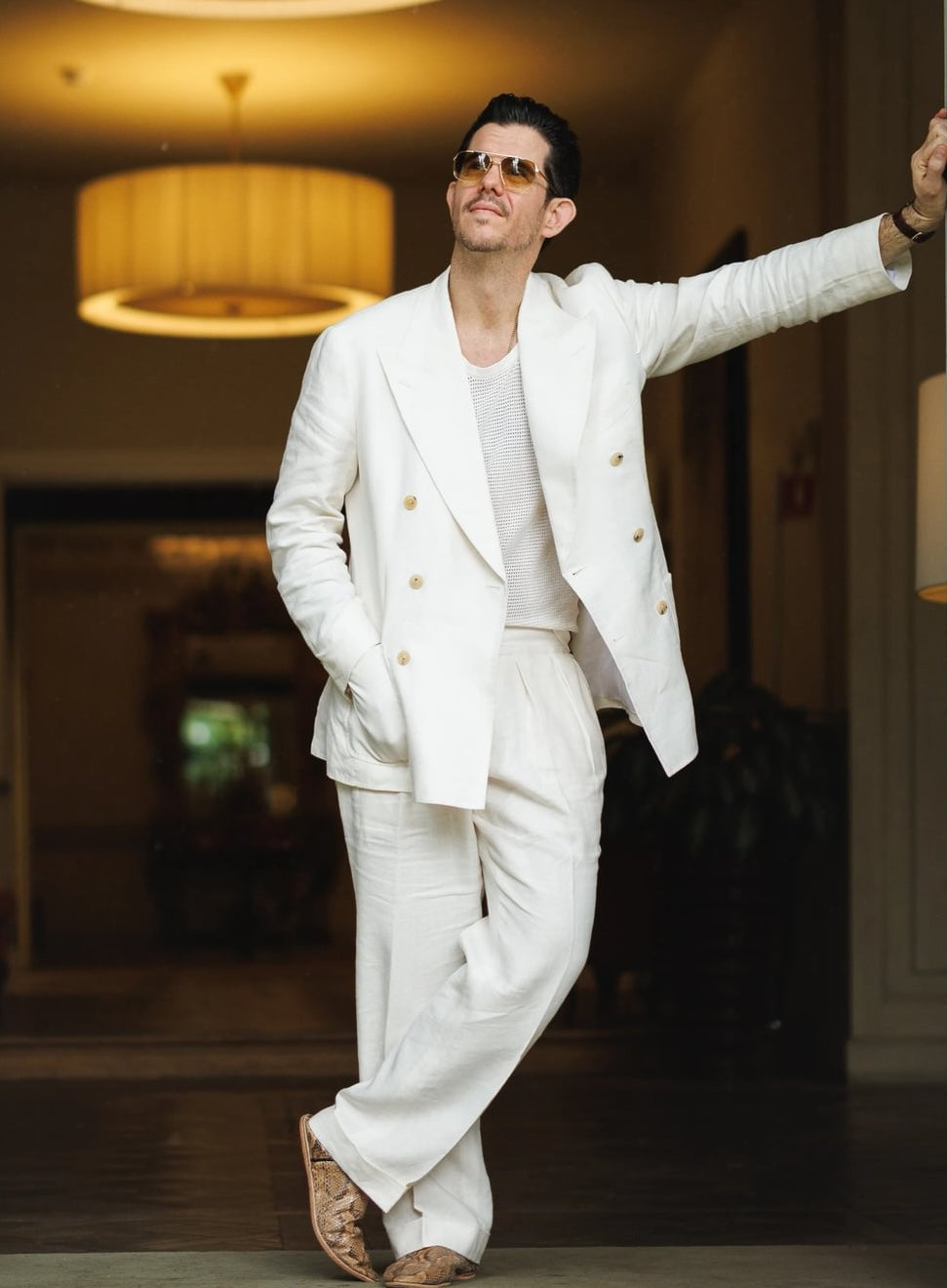 Off White Solid Linen Suit - custom suits nyc bespoke tailor midtown, noho
