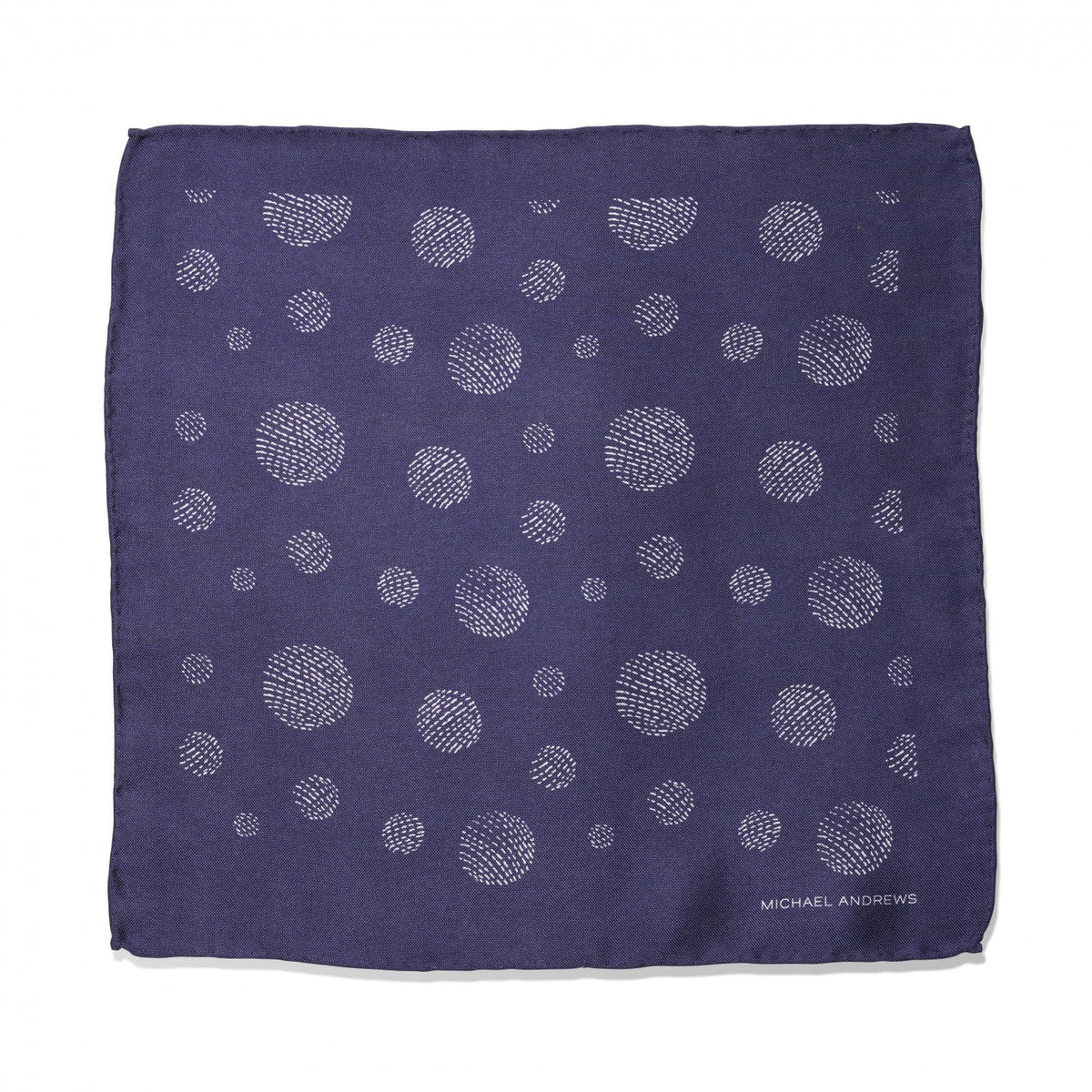 (product) Blue Retro Geometic Print Pocket Square - custom suits nyc bespoke tailor midtown, noho
