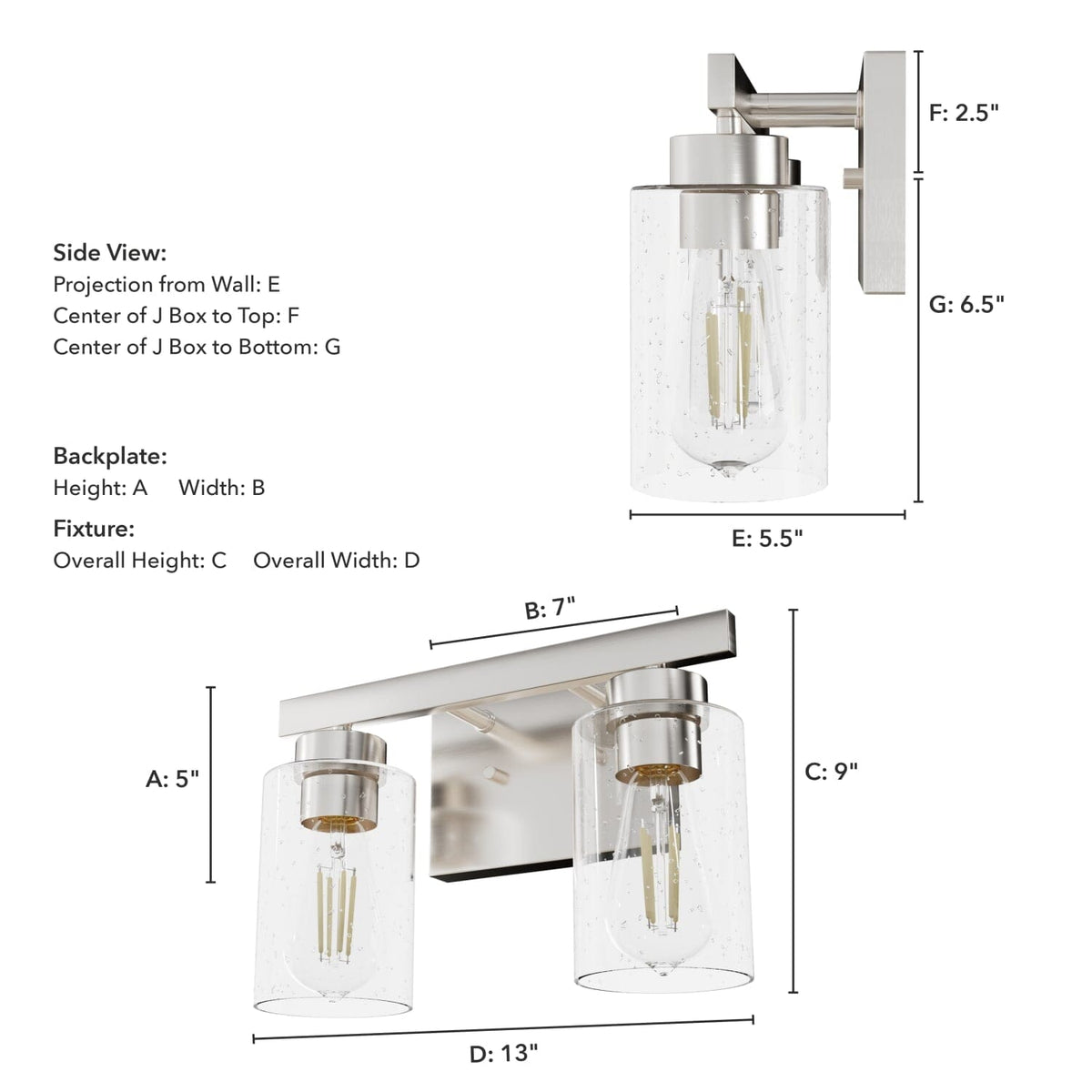 Hartland 2 Light Vanity