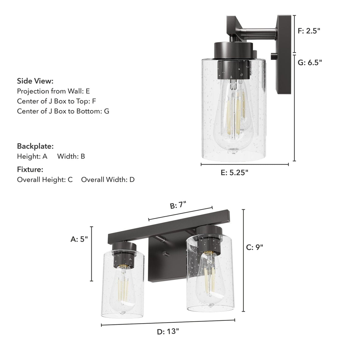 Hartland 2 Light Vanity