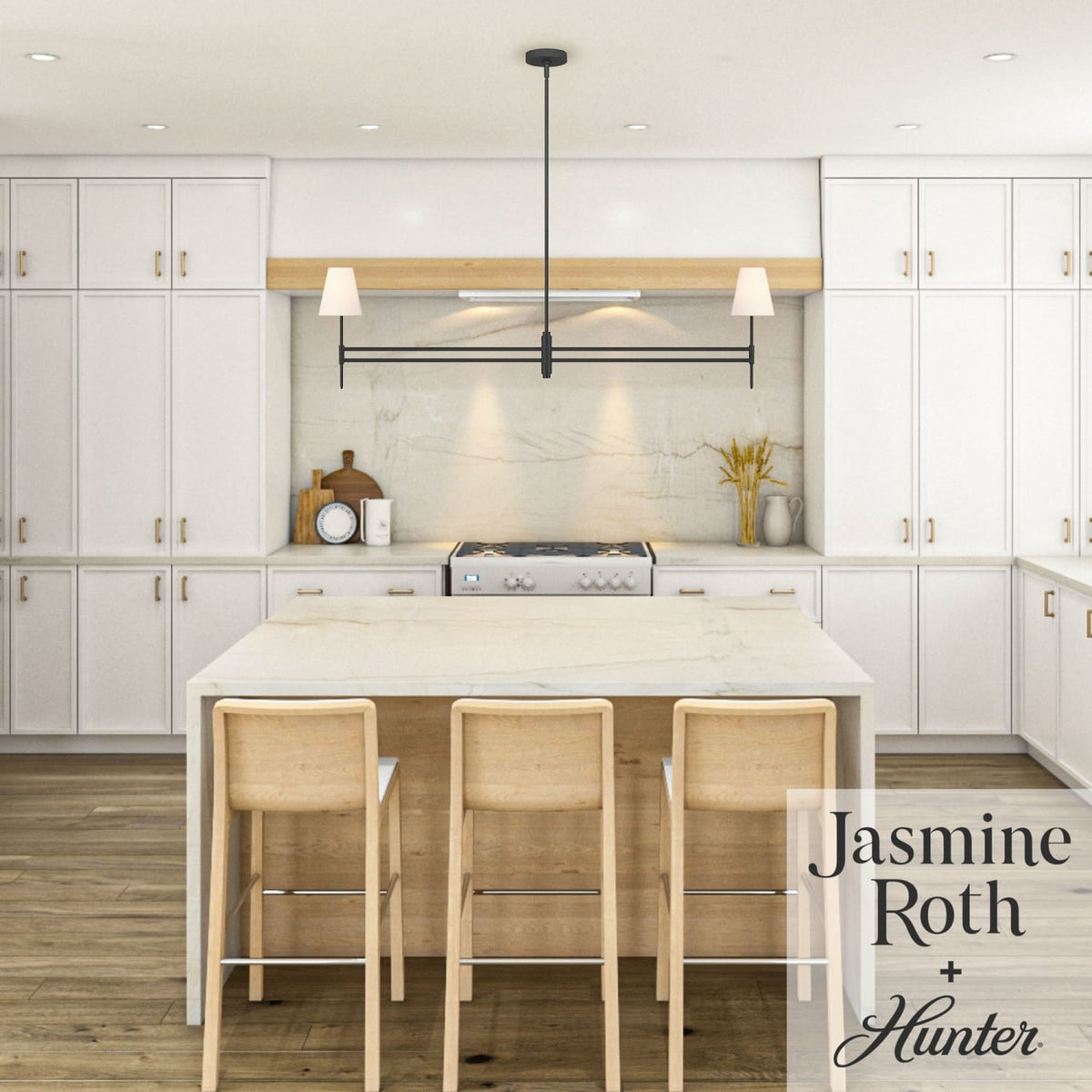 Camelia Stem Jasmine Roth 2 Light Linear Chandelier