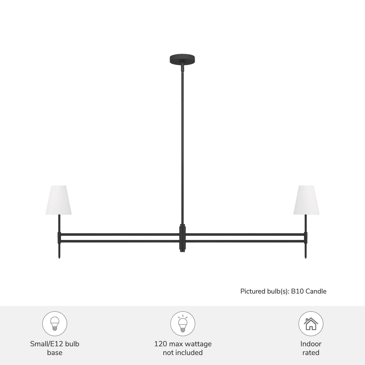 Camelia Stem Jasmine Roth 2 Light Linear Chandelier