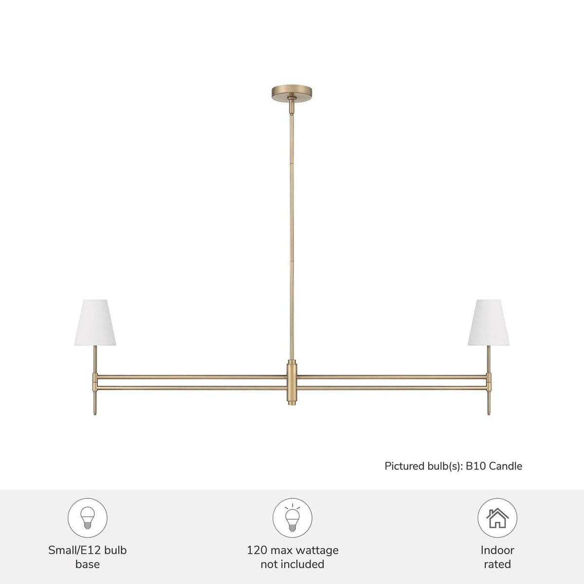 Camelia Stem Jasmine Roth 2 Light Linear Chandelier