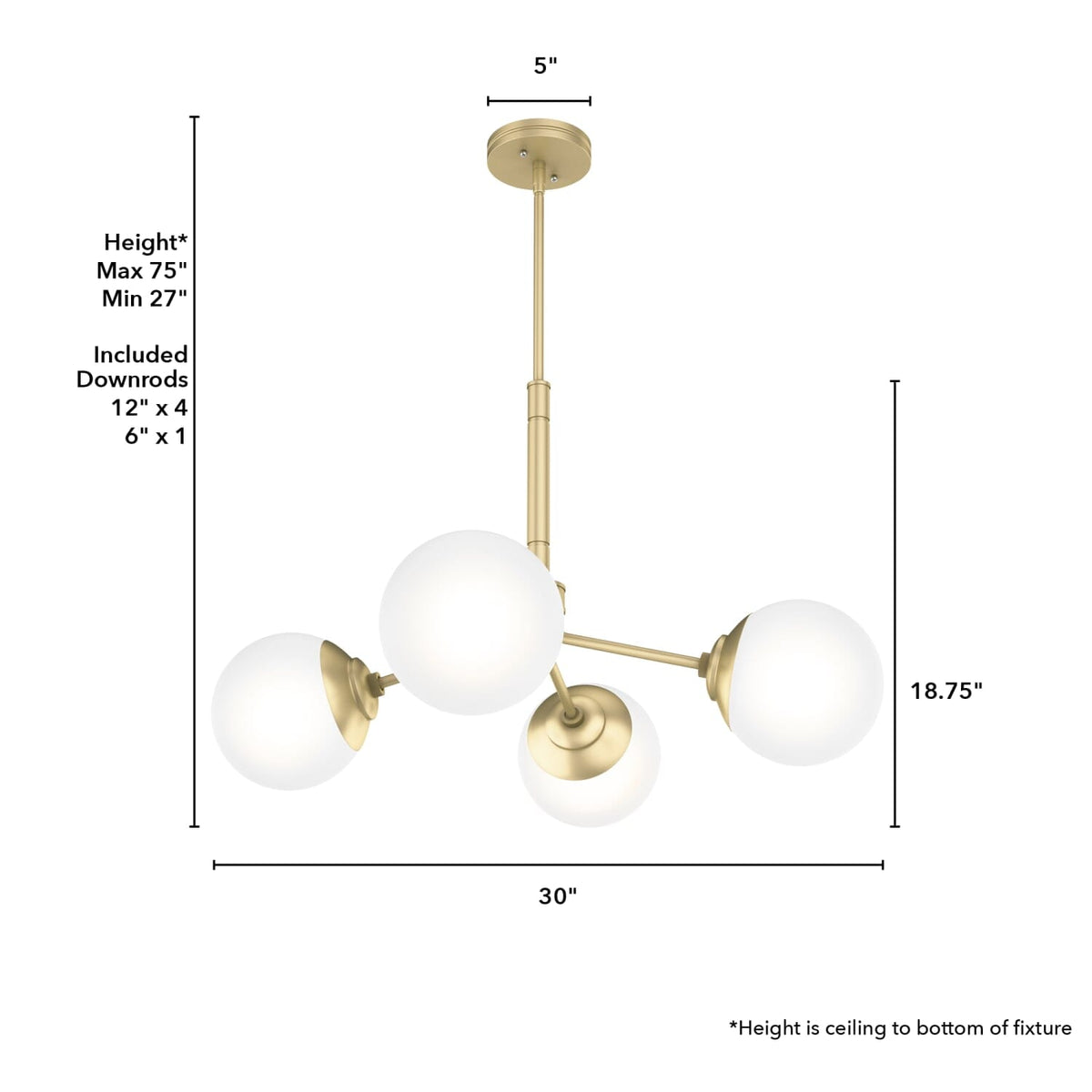 Hepburn 4 Light Chandelier