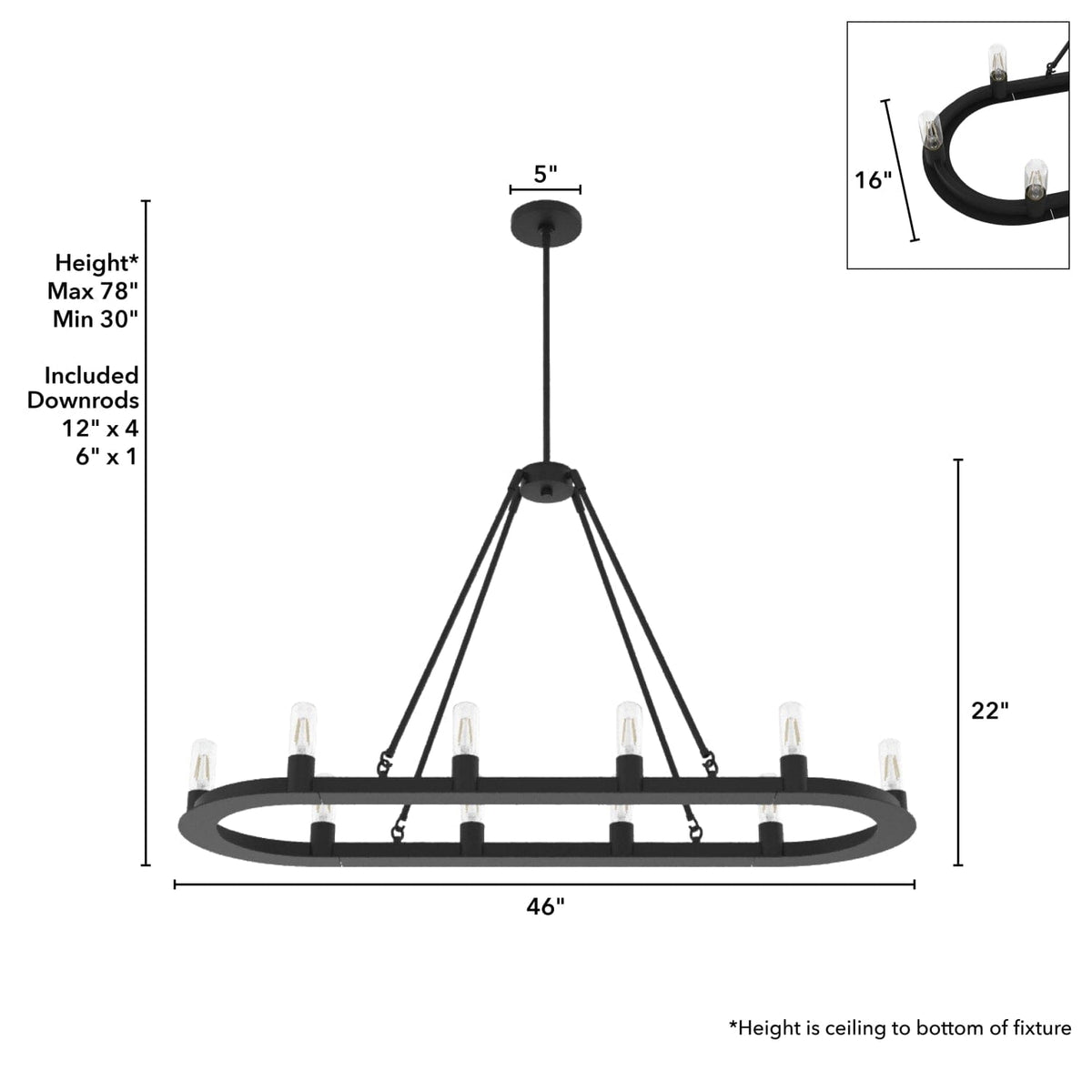 Saddlewood 10 Light Chandelier