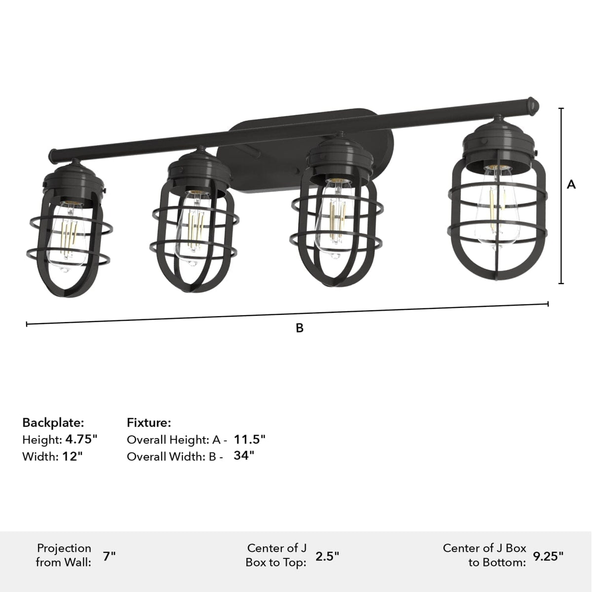 Starklake 4 Light Vanity