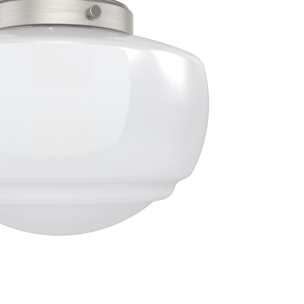Saddle Creek Shiny Cased White Glass 1 Light Mini Semi Flush