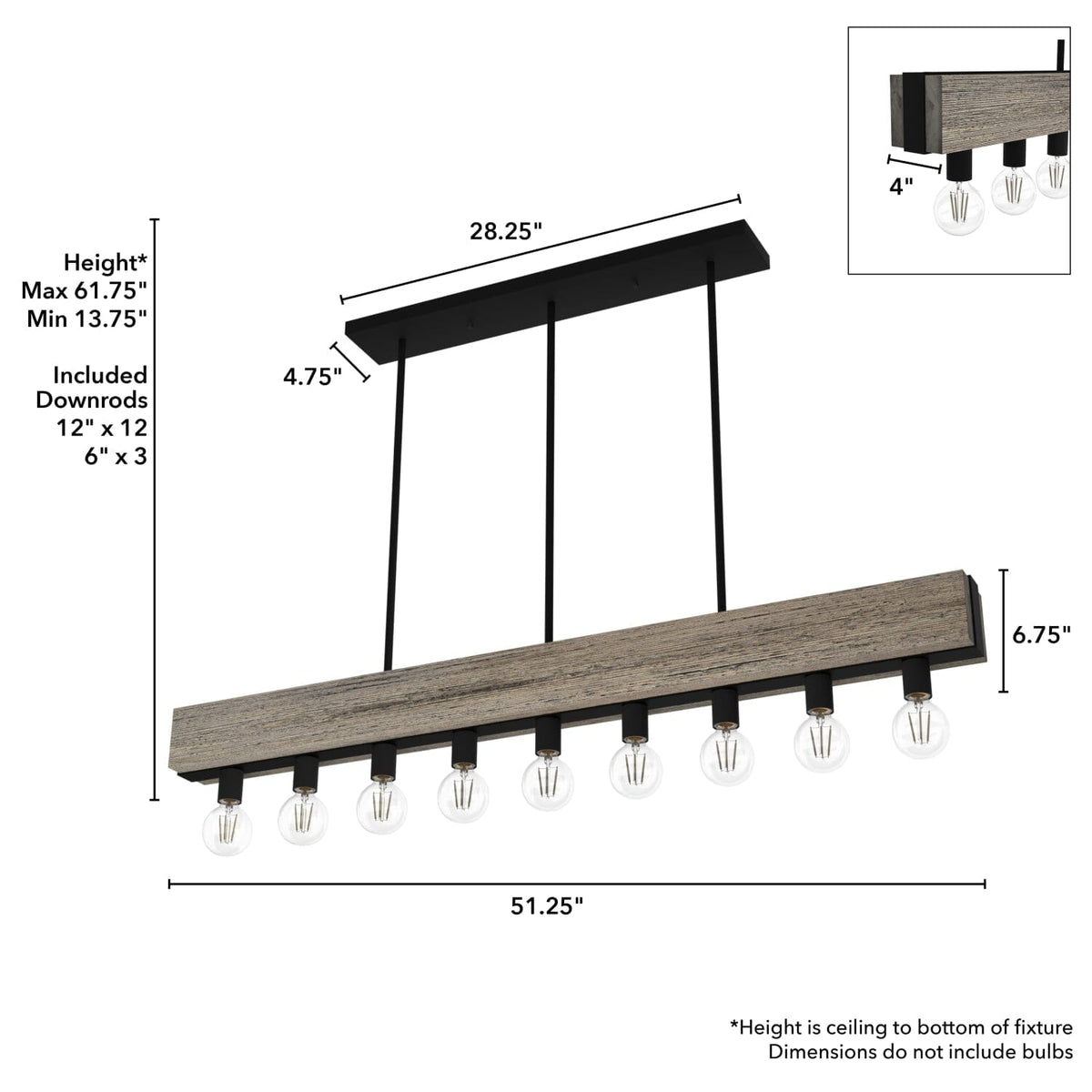 Donelson 9 Light Linear Chandelier