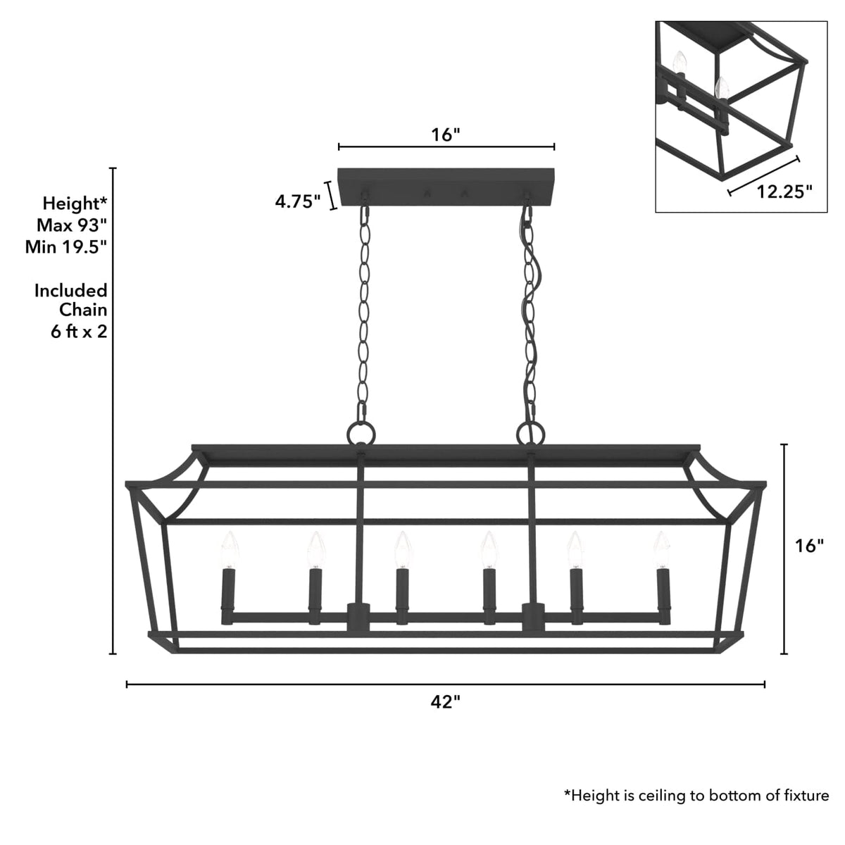 Laurel Ridge 6 Light Linear Chandelier