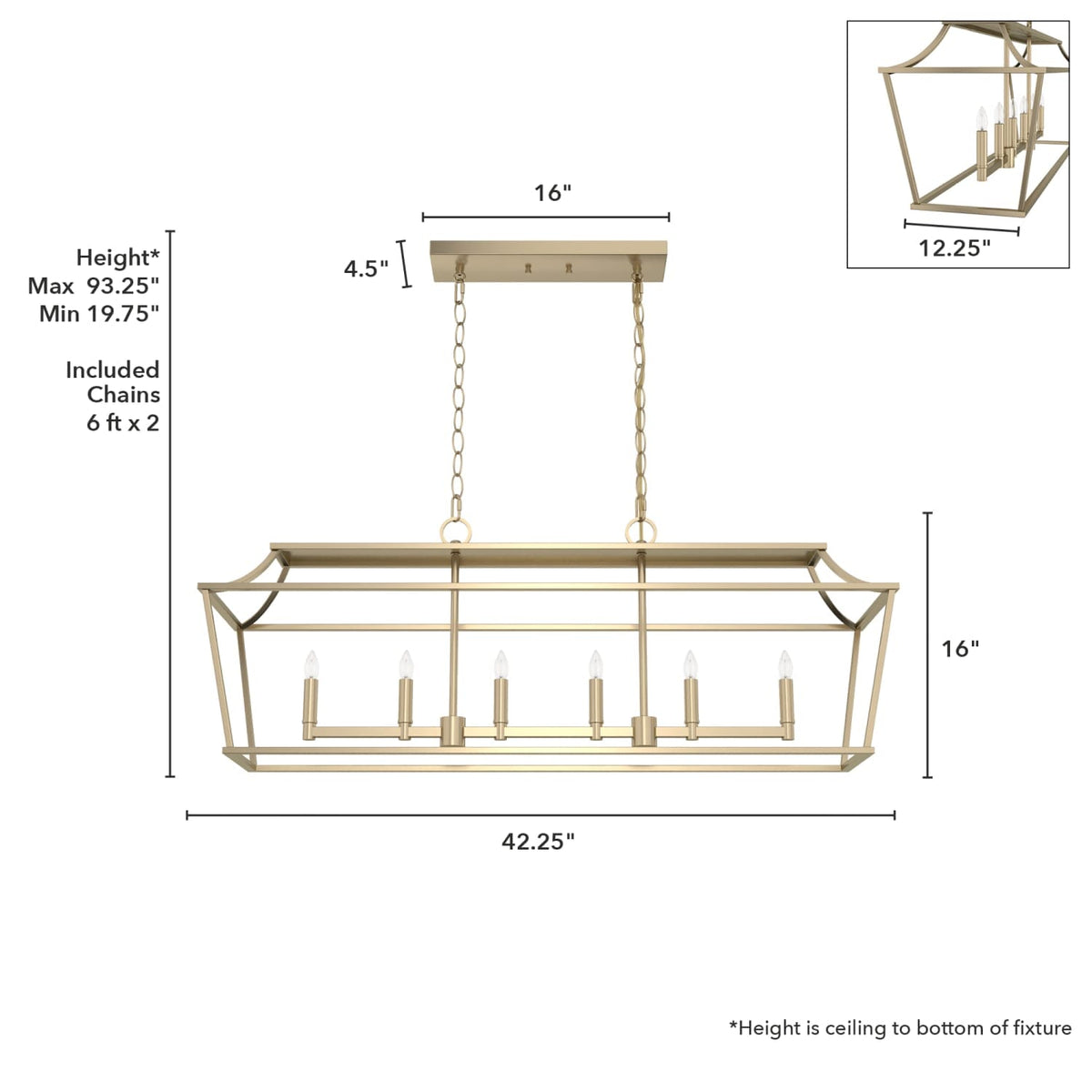 Laurel Ridge 6 Light Linear Chandelier