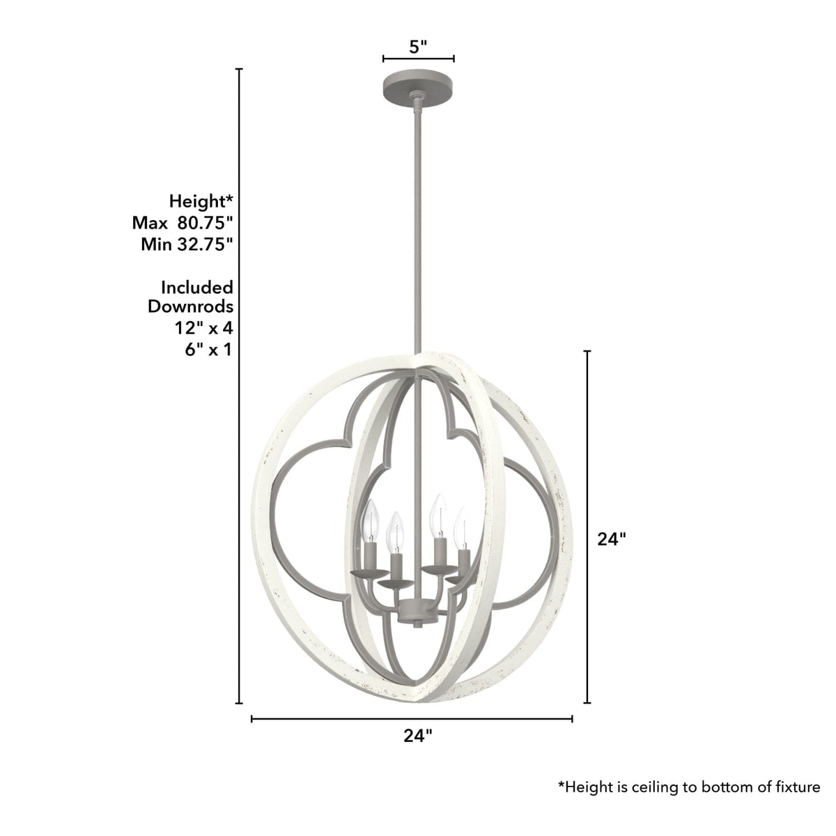 Gablecrest 4 Light Pendant 24 inch