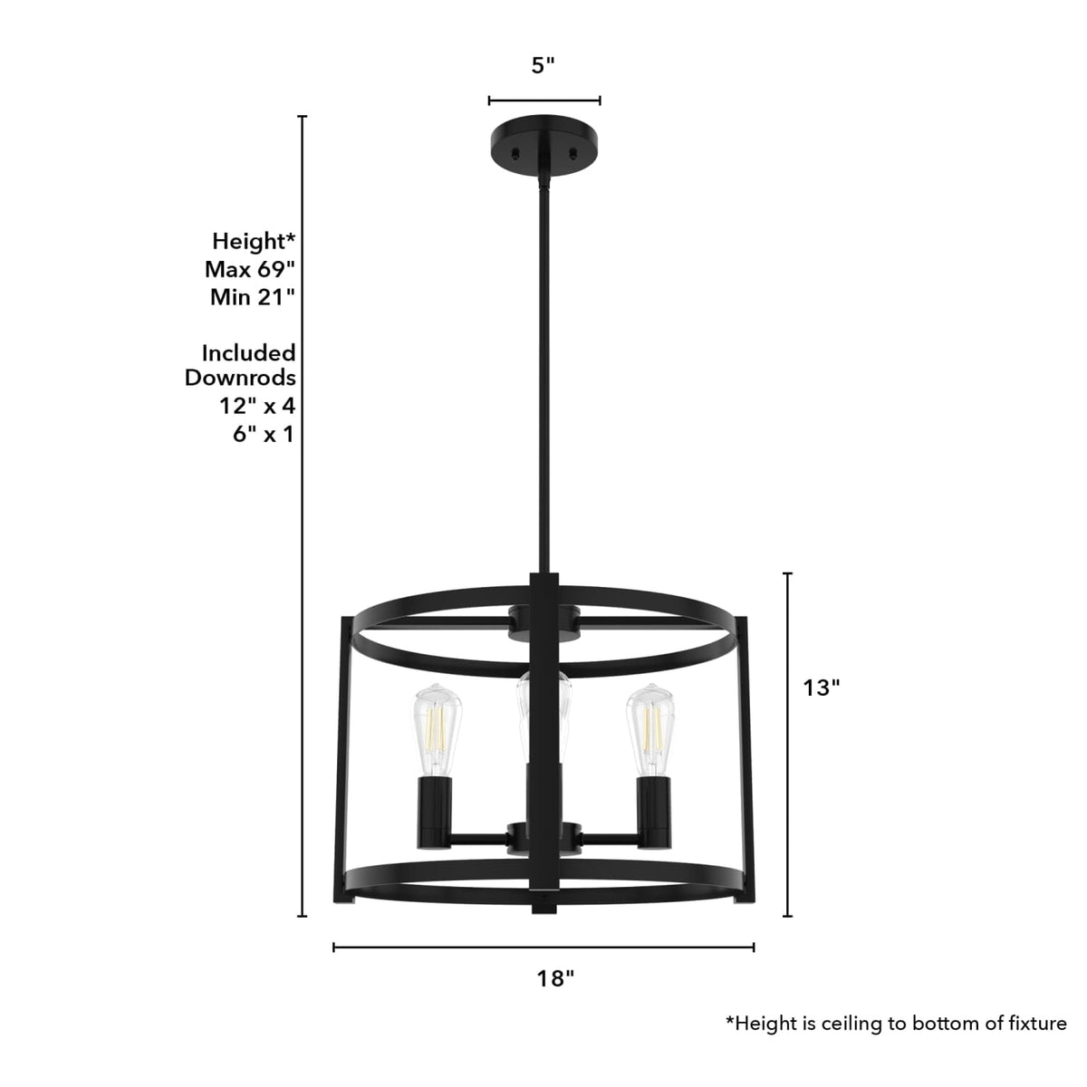 Astwood 4 Light Chandelier 18 Inch