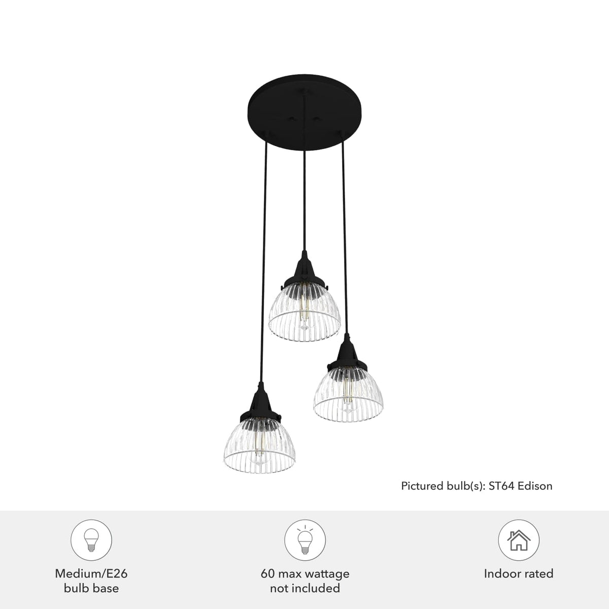 Cypress Grove 3 Light Round Cluster