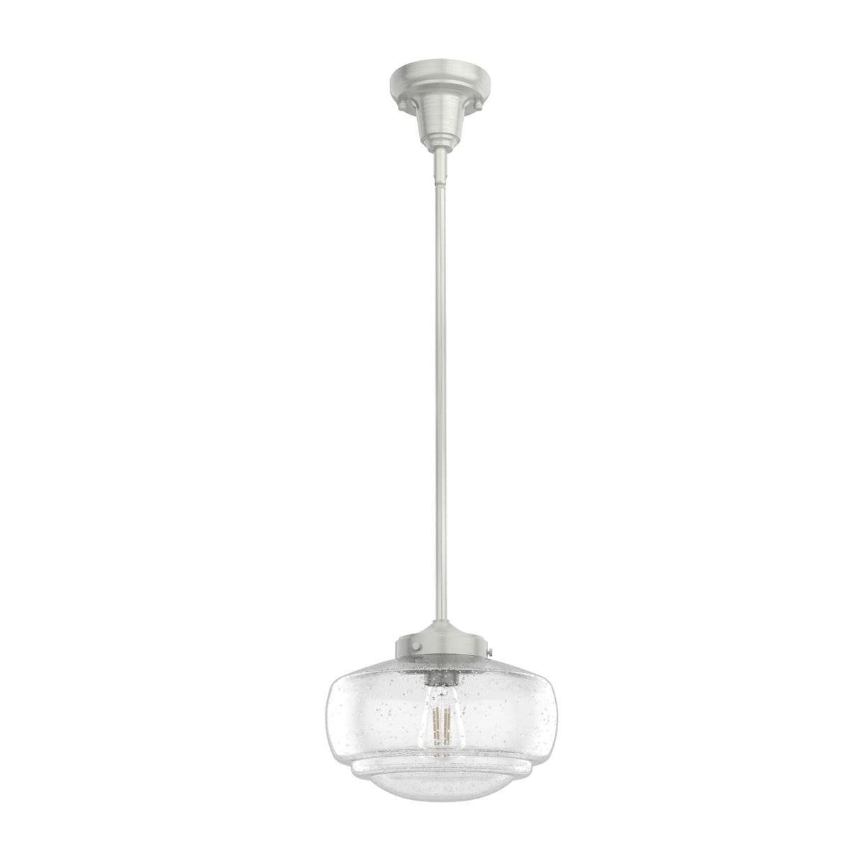 Saddle Creek Clear Seeded Glass 1 Light 10 Inch Pendant