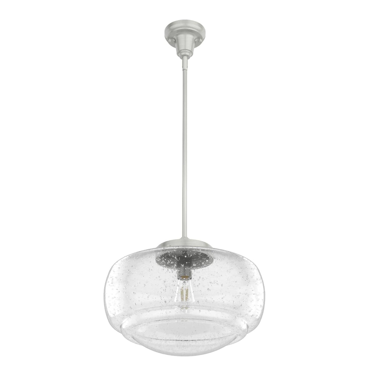 Saddle Creek Clear Seeded Glass 1 Light 16 Inch Pendant