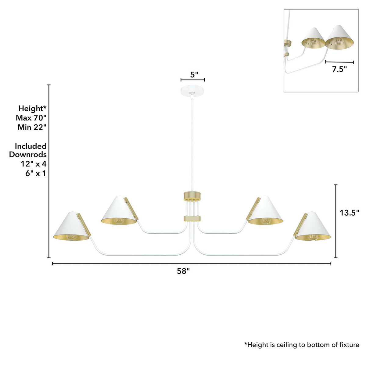 Grove Isle 4 Light Chandelier