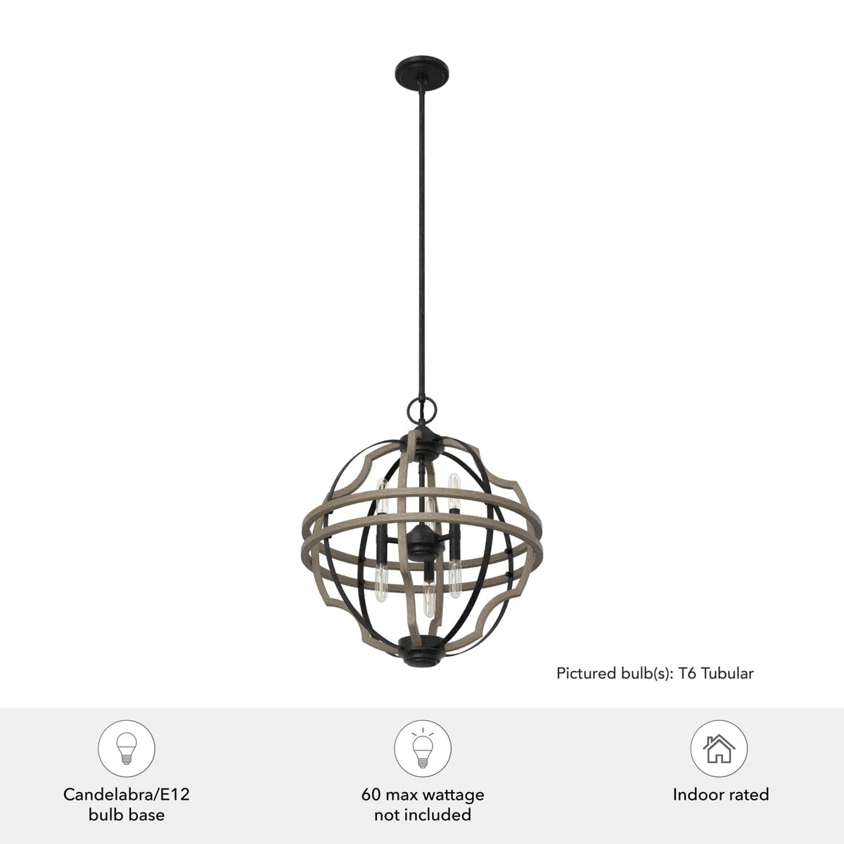 Stone Creek 6 Light Pendant 19 inch