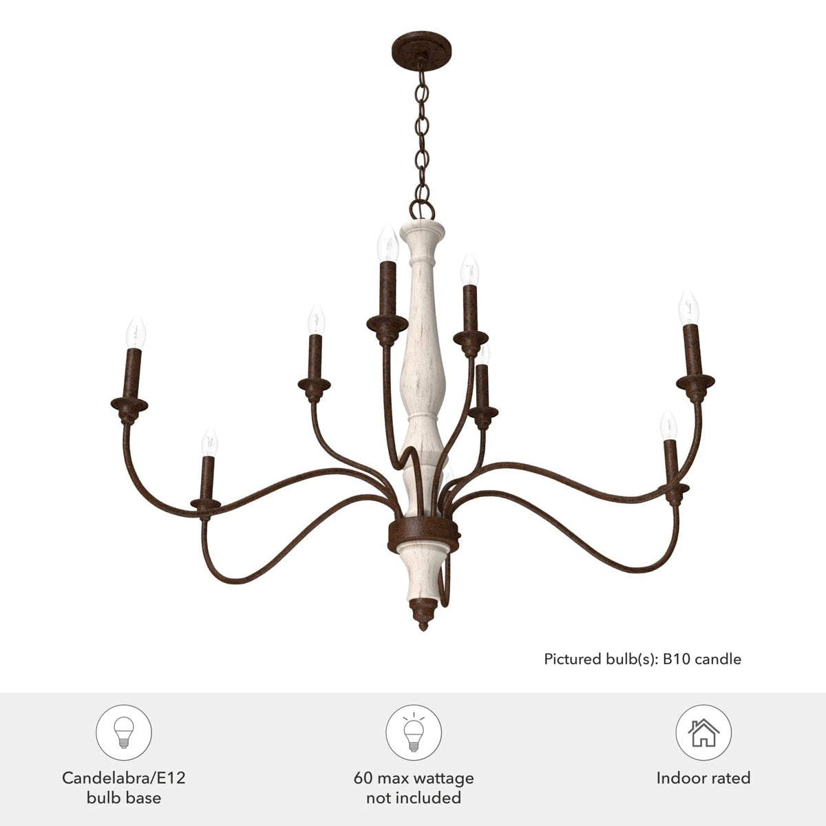 Teren 9 Light 2-Tier Chandelier