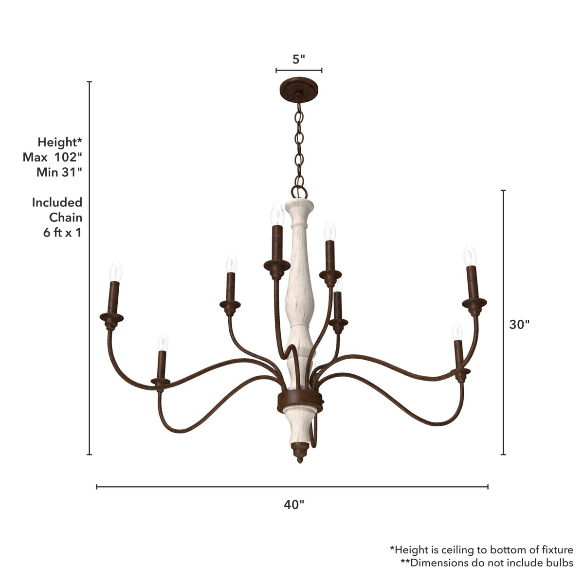 Teren 9 Light 2-Tier Chandelier