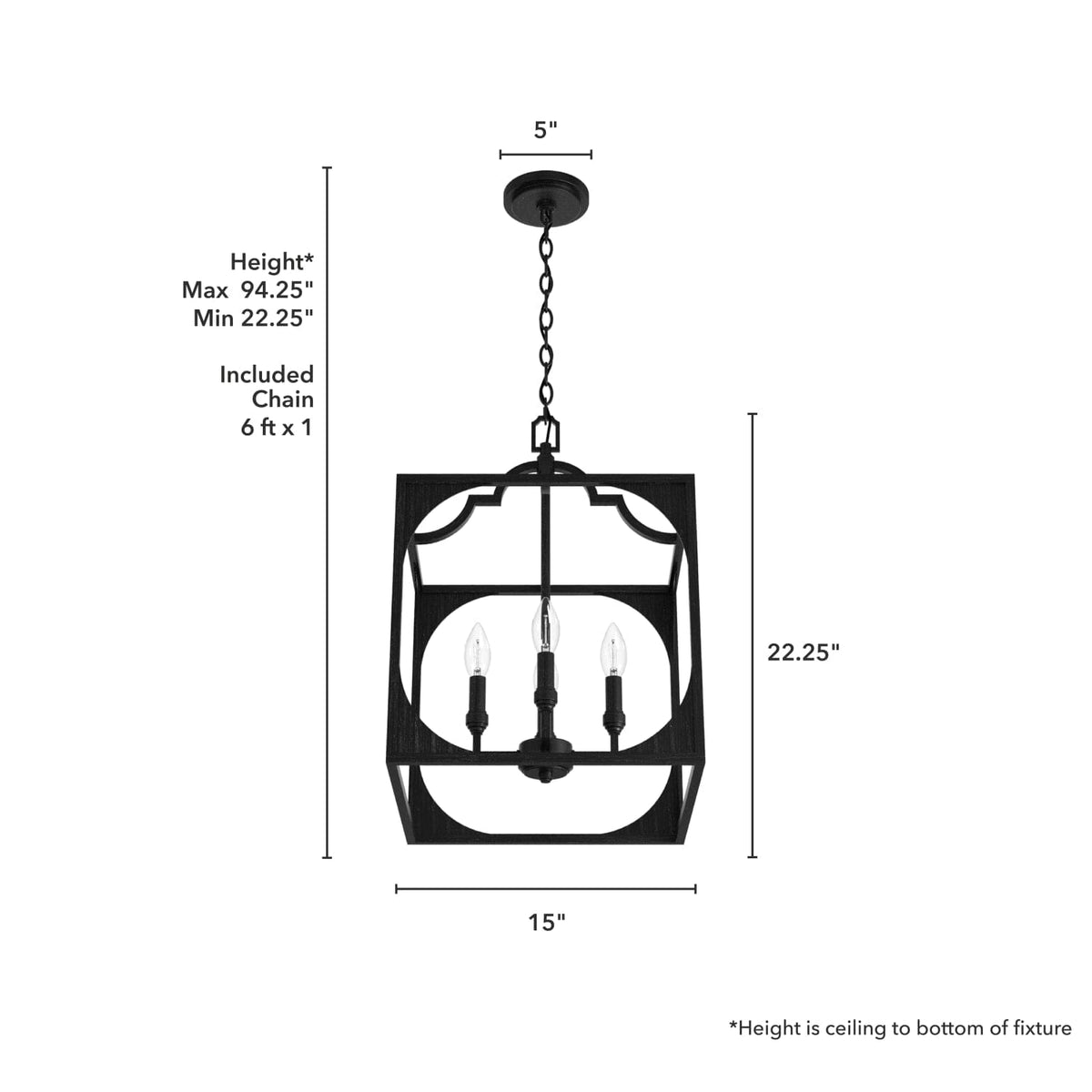 Highland Hill 4 Light Pendant 15 inch