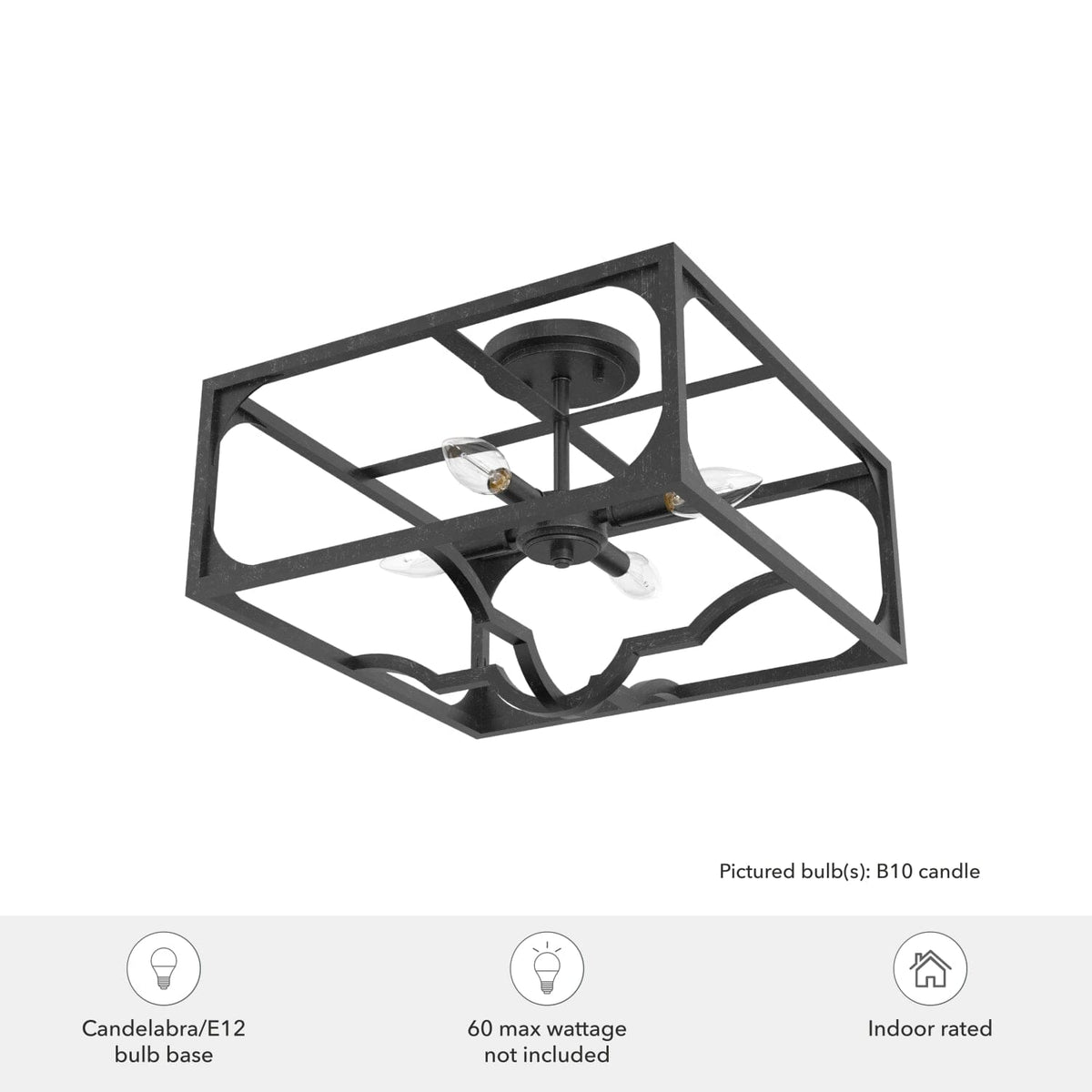 Highland Hill 4 Light Semi-Flush Mount