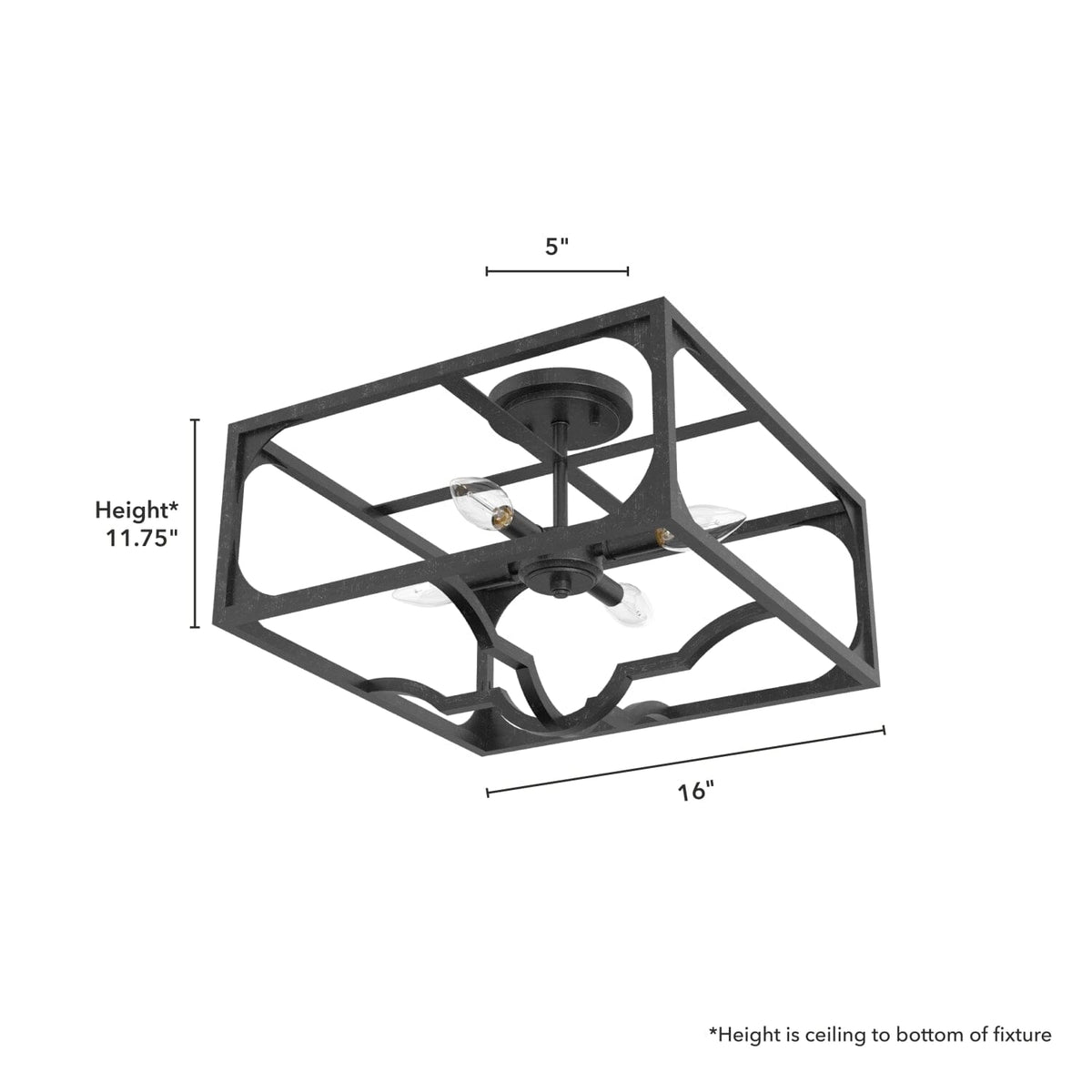 Highland Hill 4 Light Semi-Flush Mount