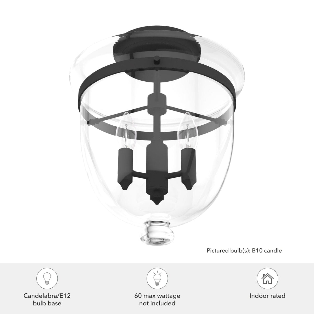Belltown 3 Light Semi-Flush Mount