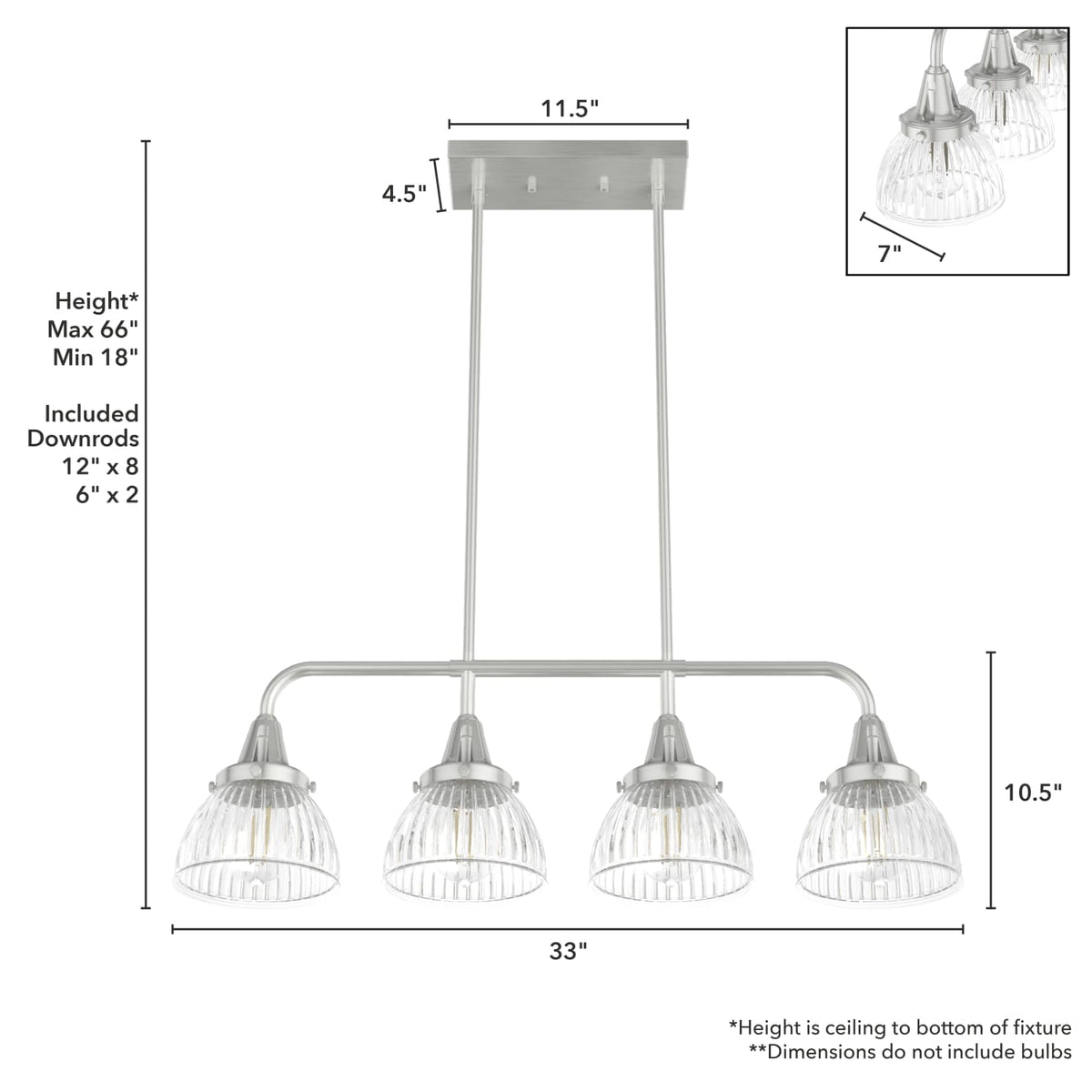 Cypress Grove 4 Light Linear Chandelier