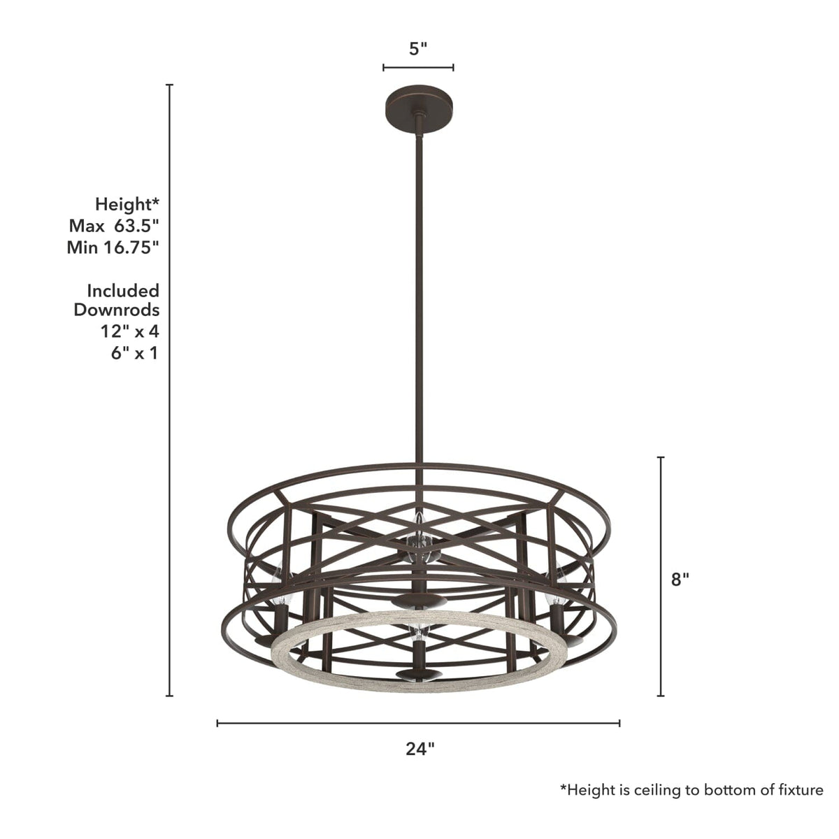 Langwood 4 Light Chandelier