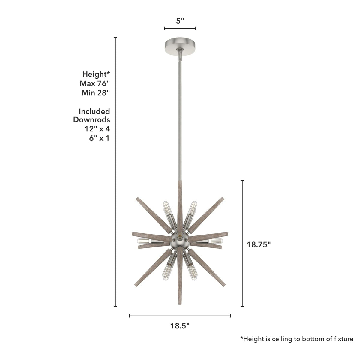 18 inch Jupiter Star 12 Light Pendant