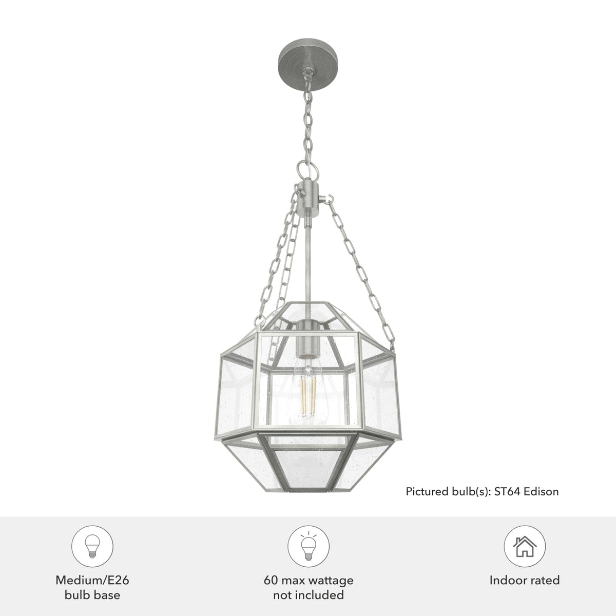 Indria 1 Light Pendant 11 inch