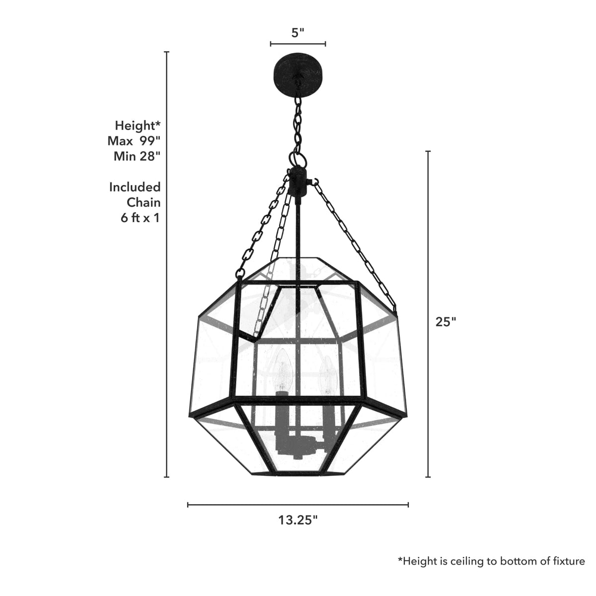 Indria 3 Light Pendant 13 inch