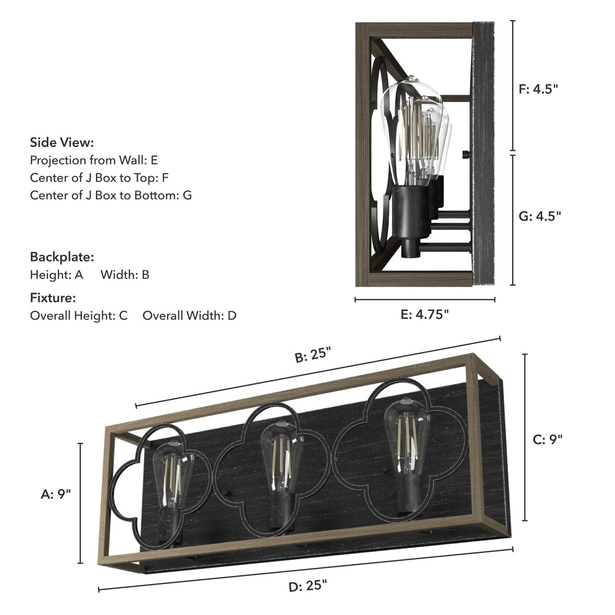 Gablecrest 3 Light Vanity