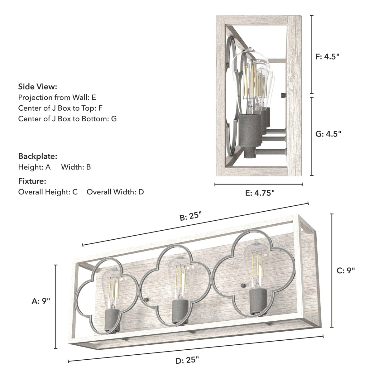 Gablecrest 3 Light Vanity