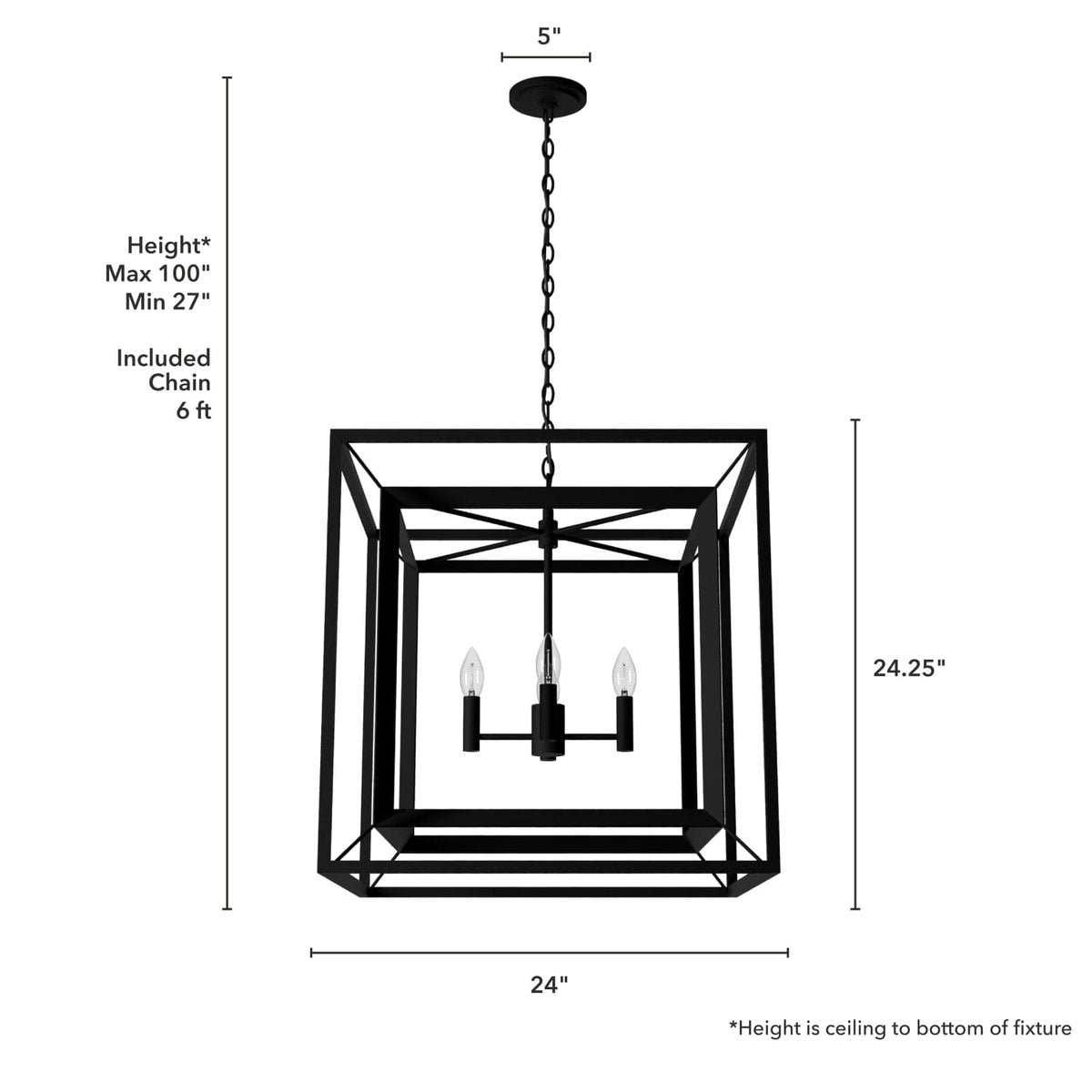 Doherty 4 Light Chandelier 24 inch