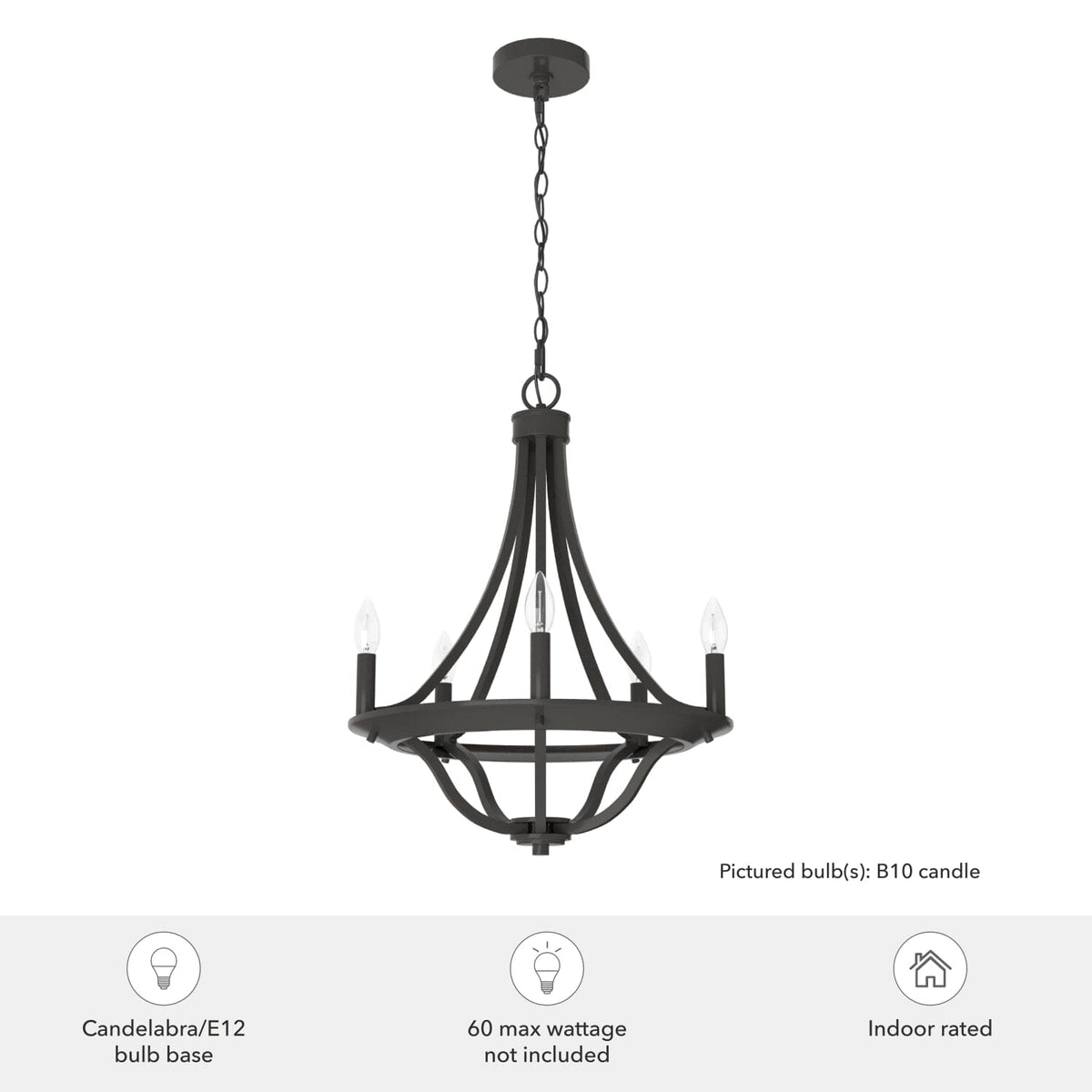 Perch Point Chandelier 5 Light 18 inch