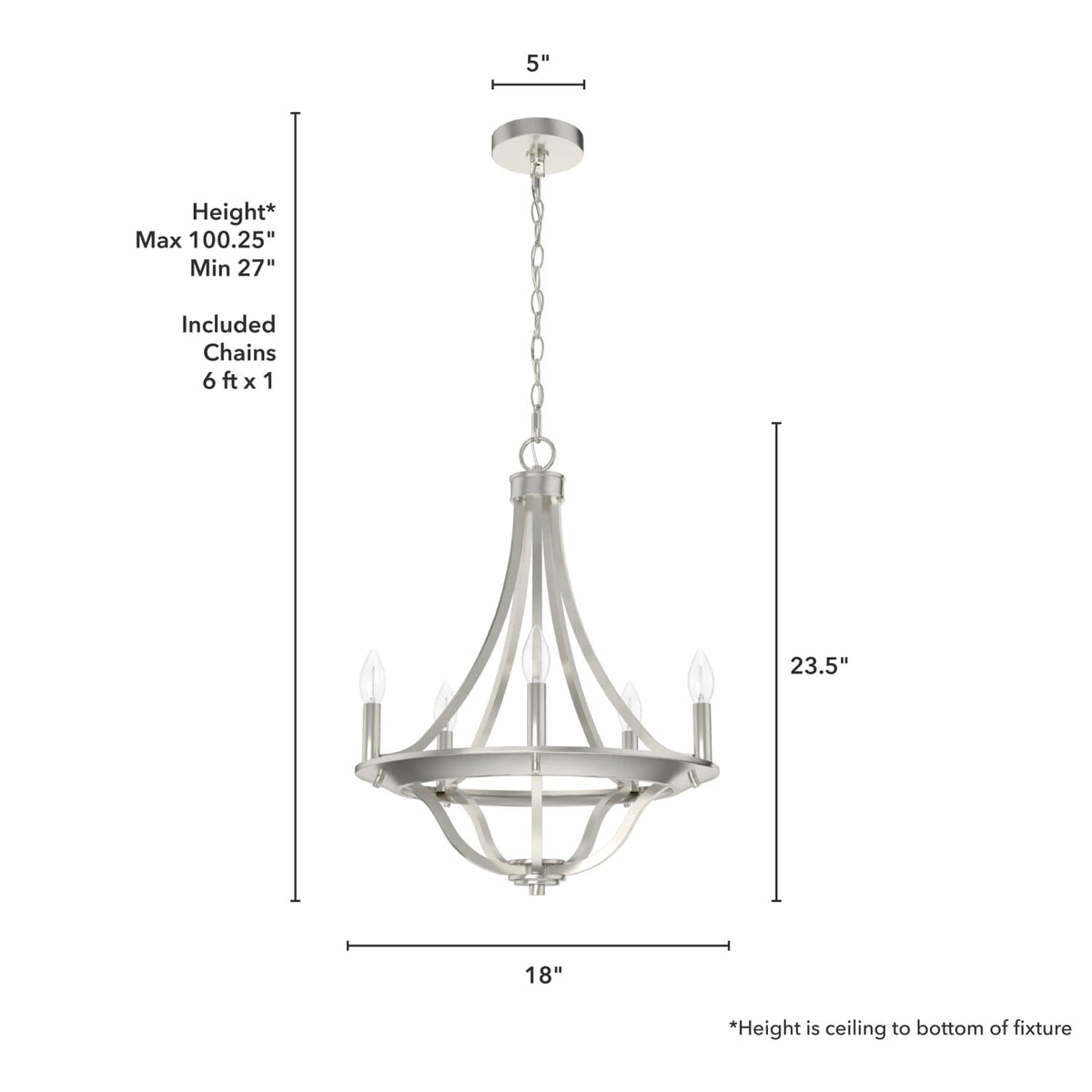 Perch Point 5 Light Chandelier