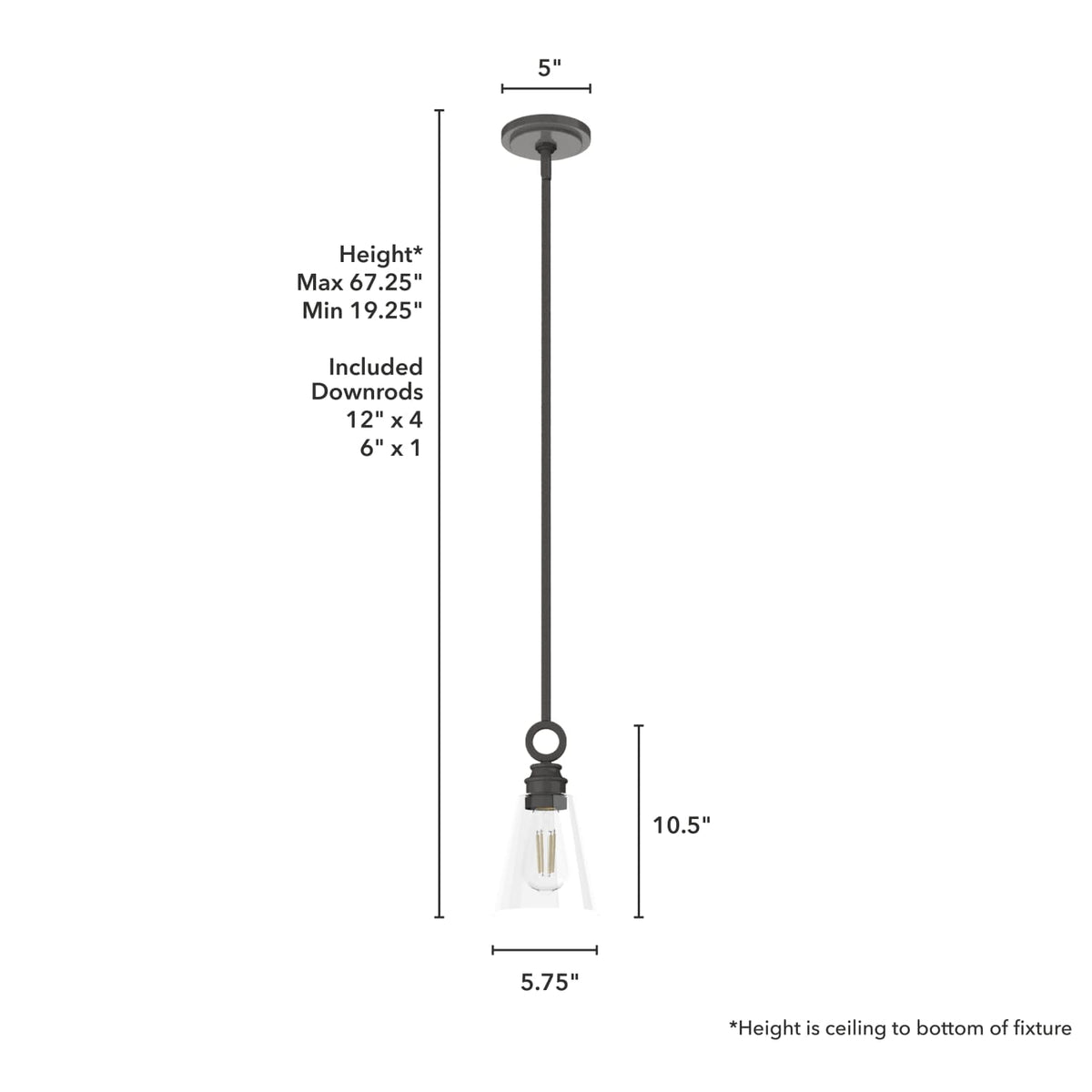 Klein 1 Light Glass Pendant 6 inch