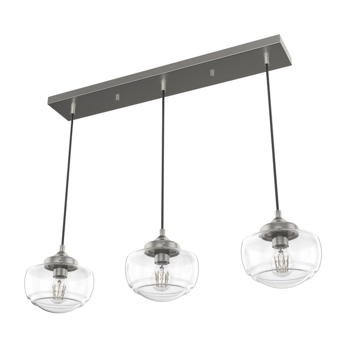 Saddle Creek Clear Seeded Glass 3 Light Linear Pendant Cluster