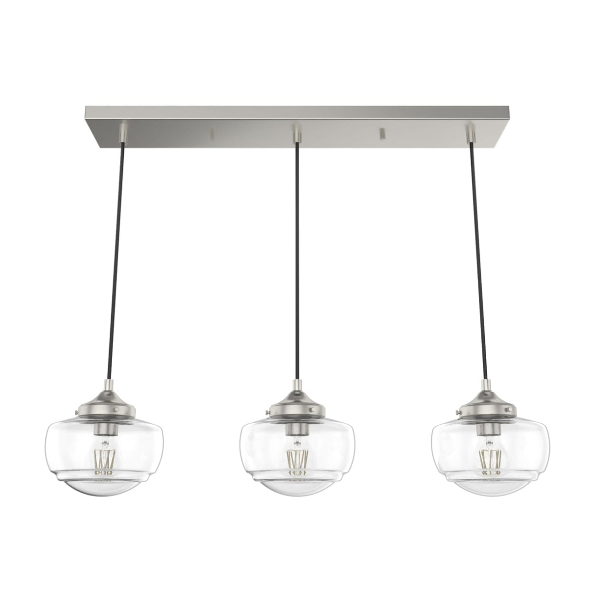 Saddle Creek Clear Seeded Glass 3 Light Linear Pendant Cluster