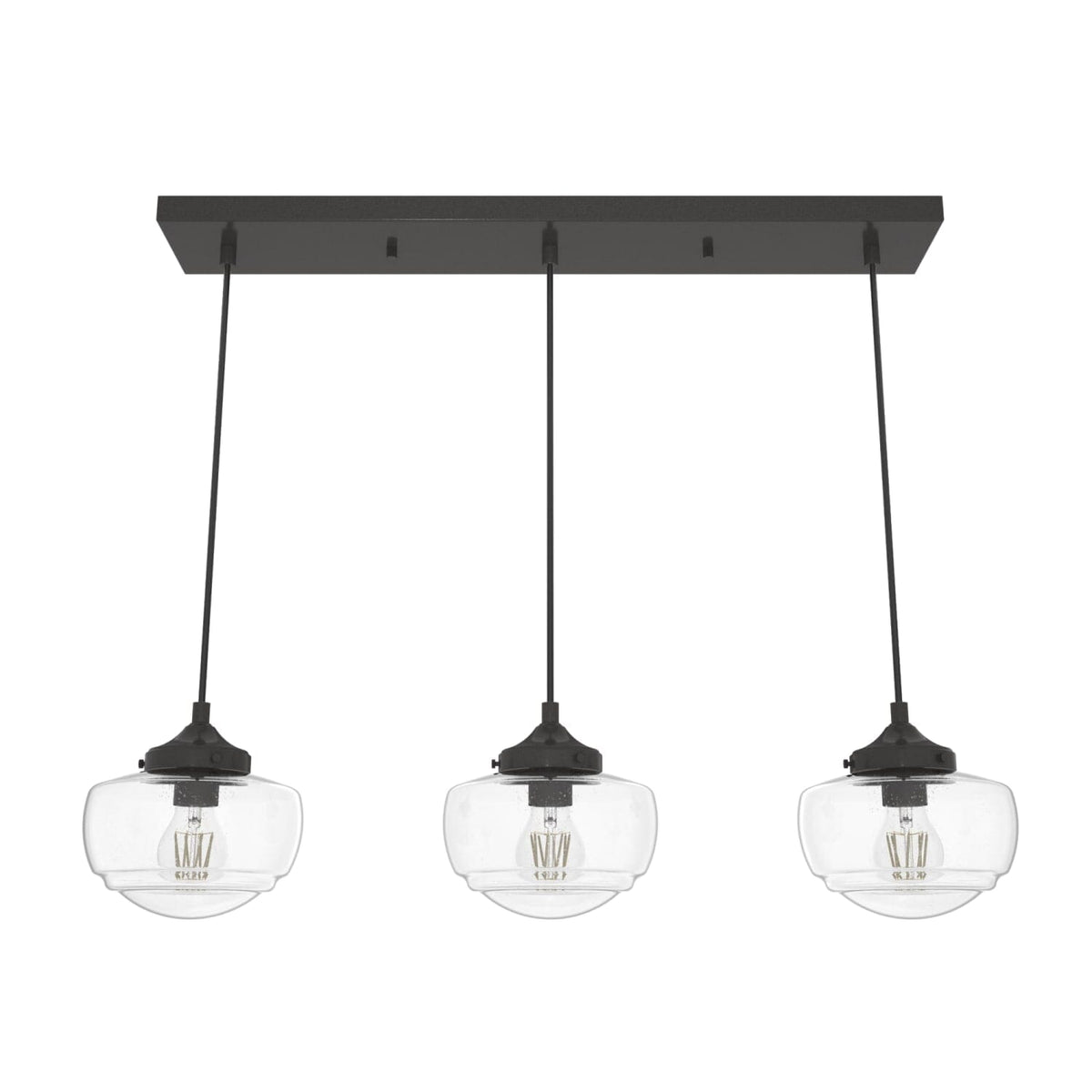 Saddle Creek Clear Seeded Glass 3 Light Linear Pendant Cluster