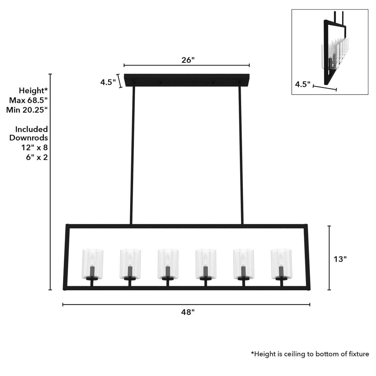 Kerrison 6 Light Linear Chandelier
