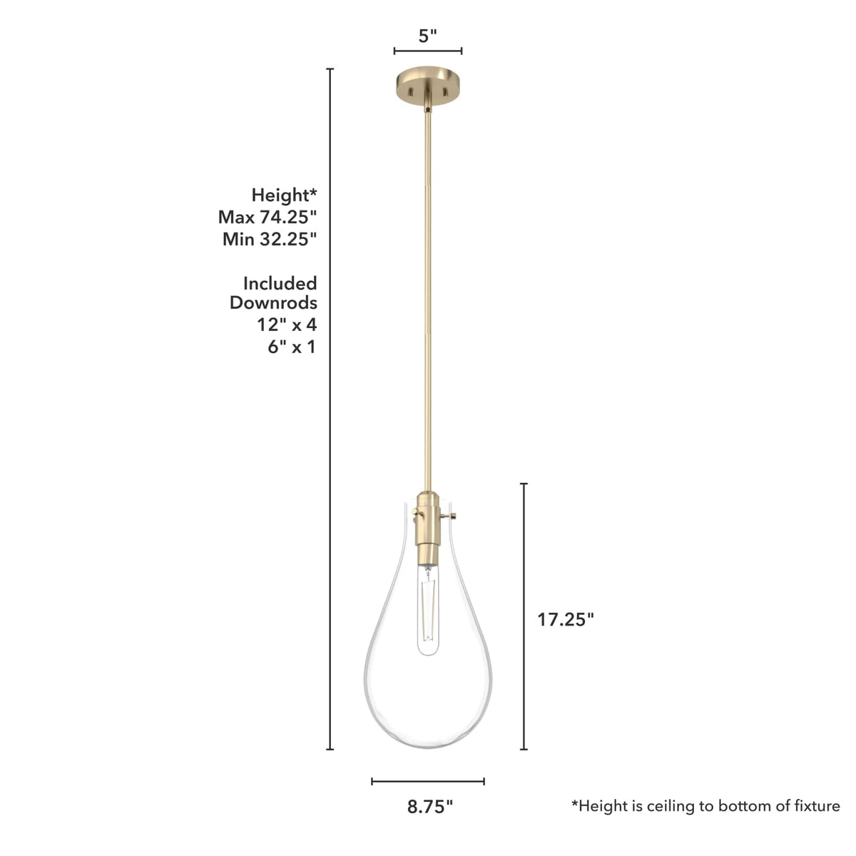 Lundin 1 Light Pendant 9 inch