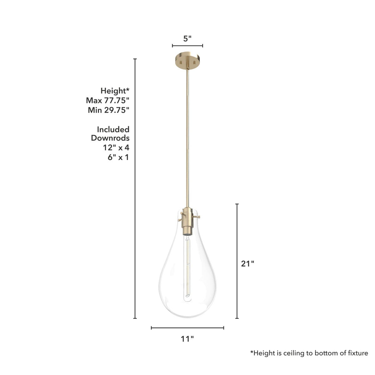 Lundin 1 Light Pendant 11 inch