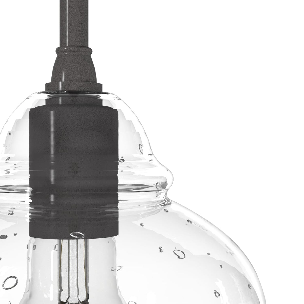 Dunshire Ginger Jar Clear Seeded Glass 1 Light 6.75 Inch Mini Pendant
