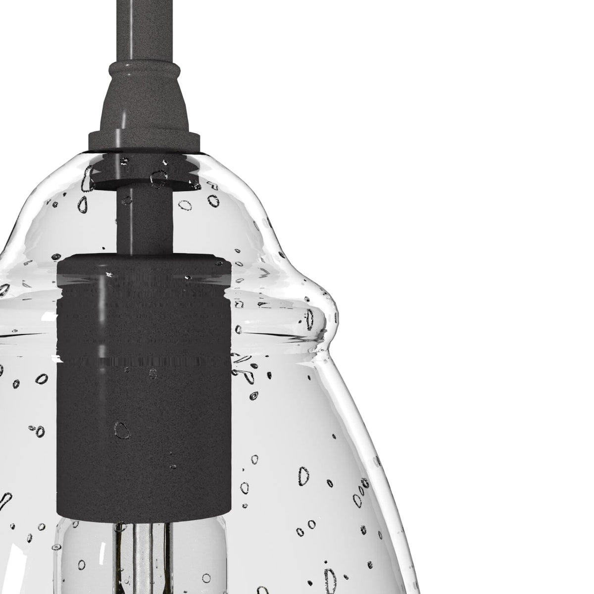 Dunshire Curved Vase Clear Seeded Glass 1 Light 5.25 Inch Mini Pendant
